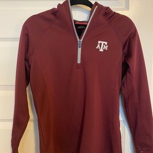 Texas A&M Quarter Zip Hooded Pullover (S)